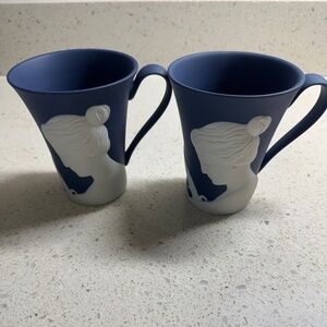 Wedgwood 250th Anniversary Blue Jasperware 2 Mug Cup Set